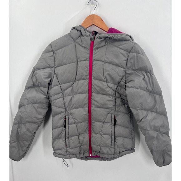 Lolë Gray Puffer Jacket Quilted Winter Hooded Youth Size S Small (4-6)